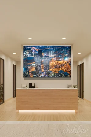 Dekoratif Yatay Kanvas Tablo Tekli Ev Kafe Ofis Dubai Address Sky View Oteli Gece Manzarası 2056