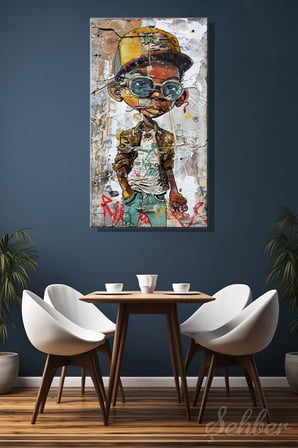 Panoramik Dikey Kanvas Tablo Tekli Ev Kafe Ofis Grafiti Sanatı Karakter Betimleme 2086