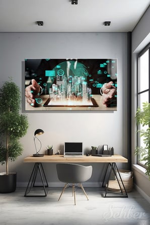 Panoramik Kanvas Tablo Yatay Tekli Emlak Ofisi İnşaat Gyo Mimarlık Tokenizasyon Süreci 2164