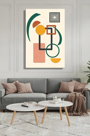 Dekoratif Dikey Kanvas Tablo Tekli Salon Mutfak Yatak Odası Ofis Minimalist Geometrik Tasarım 2172