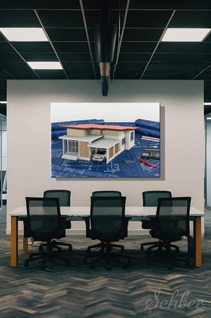 Dekoratif Yatay Kanvas Tablo Tekli  Emlak Ofisi İnşaat Gyo Mimarlık 3D Render Ev Modeli 2223