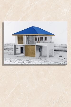 Yatay Tekli Kanvas Tablo Modern  Emlak Ofisi İnşaat Gyo Mimarlık Dubleks Ev 3D Render 2227