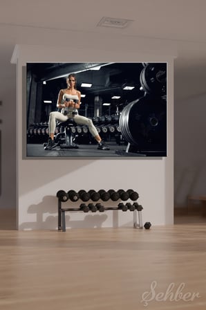 Kanvas Tablo Yatay Tekli Spor Salonu Fitness Eğitimi Egzersiz Yapan Kadın Fitness Motivasyonu 2236