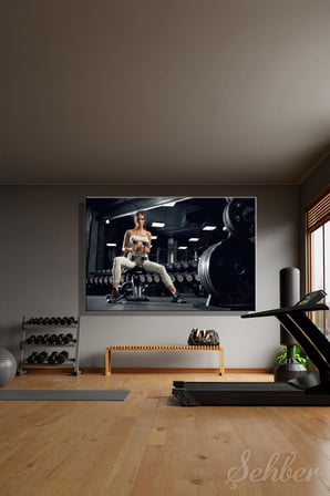 Kanvas Tablo Yatay Tekli Spor Salonu Fitness Eğitimi Egzersiz Yapan Kadın Fitness Motivasyonu 2236