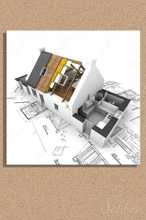 Kare Kanvas Tablo Tekli  Emlak Ofisi İnşaat Gyo Mimari Teknik Çizim Proje Temalı 2243