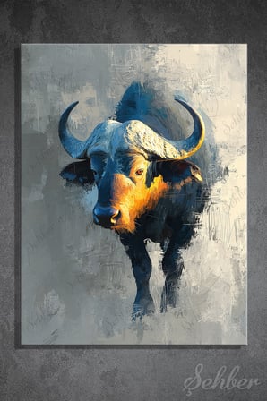 Dekoratif Dikey Kanvas Tablo Tekli Ev Kafe Ofis Tatsiana Ilyina African Buffalo 2250
