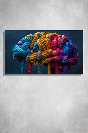 Panoramik Yatay Kanvas Tablo Tekli Psikolog Psikoterapi Psikiyatri Merkezi Zihnin Karmaşıklığı 2252