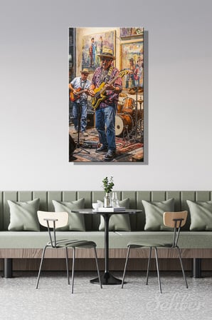 Panoramik Dikey Kanvas Tablo Tekli Ev Kafe Ofis New Orleans Tarzı Blues Müzik Grubu 2273