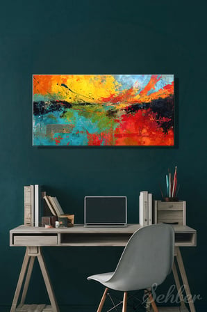 Panoramik Yatay Kanvas Tablo Tekli Ev Kafe Ofis C.Line 2018 Abstract Un Soyut Tablo 2286