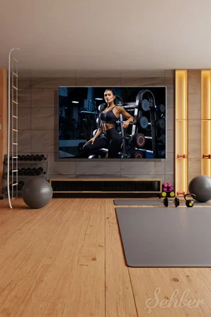 Dekoratif Yatay Kanvas Tablo Tekli Spor Salonu Fitness Eğitimi Egzersiz Fitness Kıyafetli Kadın 2292