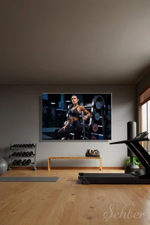 Dekoratif Yatay Kanvas Tablo Tekli Spor Salonu Fitness Eğitimi Egzersiz Fitness Kıyafetli Kadın 2292