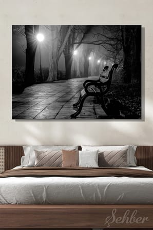 Dekoratif Yatay Kanvas Tablo Tekli Ev Kafe Ofis Ilias Nikoloulis Foggy Day Siyah Beyaz Fotoğraf 2304