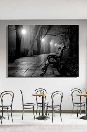 Dekoratif Yatay Kanvas Tablo Tekli Ev Kafe Ofis Ilias Nikoloulis Foggy Day Siyah Beyaz Fotoğraf 2304