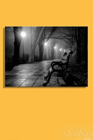 Dekoratif Yatay Kanvas Tablo Tekli Ev Kafe Ofis Ilias Nikoloulis Foggy Day Siyah Beyaz Fotoğraf 2304