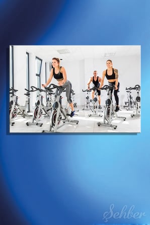 Yatay Kanvas Tablo Tekli Spor Salonu Fitness Eğitimi Egzersiz Kondisyon Bisikleti Kardiyo 2309