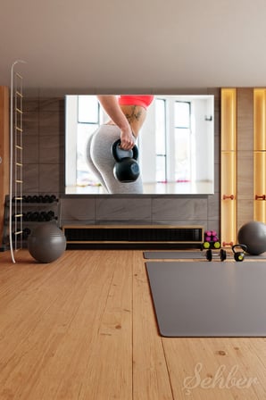 Kanvas Tablo Yatay Tekli Spor Salonu Fitness Egzersiz Kettlebell Antremanı Yapan Kadın 2311