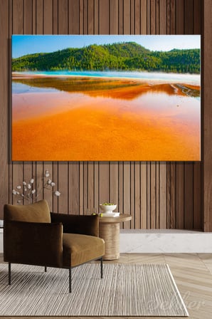 Yatay Kanvas Tablo Tekli Ev Kafe Ofis ABD Yellowstone Milli Parkı Grand Prismatic Spring 2321