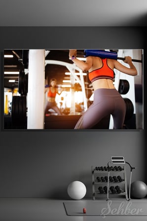Yatay Kanvas Tablo Tekli Spor Salonu Fitness Eğitimi Egzersiz Barbell Pedi Ağırlık Antremanı 2334