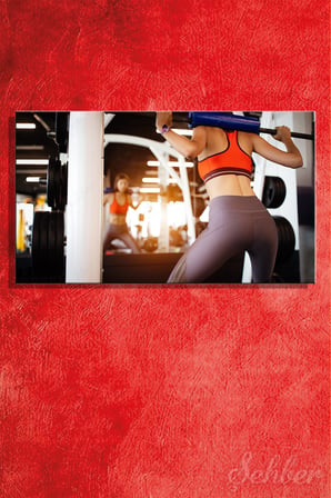 Yatay Kanvas Tablo Tekli Spor Salonu Fitness Eğitimi Egzersiz Barbell Pedi Ağırlık Antremanı 2334