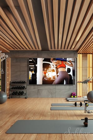 Yatay Kanvas Tablo Tekli Spor Salonu Fitness Eğitimi Egzersiz Barbell Pedi Ağırlık Antremanı 2334