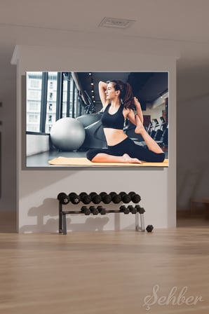 Yatay Kanvas Tablo Tekli Spor Salonu Fitness Eğitimi Eka Pada Rajakapotasan Güvercin Pozu 2340