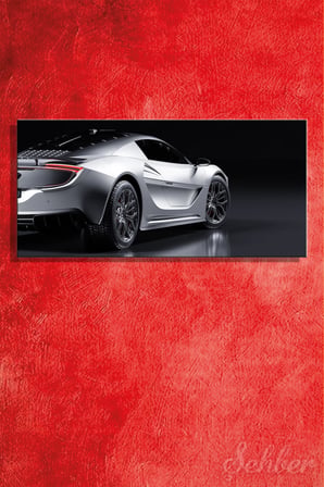 Kanvas Tablo Panoramik Yatay Tekli Ev Kafe Ofis Mercedes-AMG Gümüş Rengi Spor 2341
