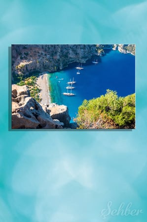 Yatay Kanvas Tablo Tekli Ev Kafe Ofis Muğla Fethiye Kelebekler Vadisi Manzarası 2352