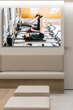 Yatay Kanvas Tablo Tekli Spor Salonu Fitness Eğitimi Stüdyo Plates Egzersizi Yapanlar 2360