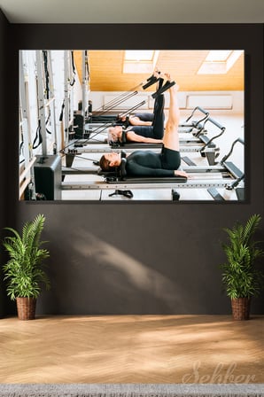 Yatay Kanvas Tablo Tekli Spor Salonu Fitness Eğitimi Stüdyo Plates Egzersizi Yapanlar 2360