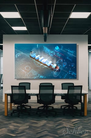 Panoramik Yatay Kanvas Tablo Tekli Lojistik İhracat İthalat Deniz Taşımacılığı Forwarder 2382