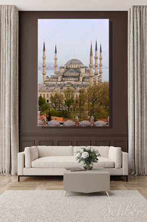 Dekoratif Dikey Kanvas Tablo Tekli Ev Kafe Ofis Sultan Ahmet Camii Mavi Cami Manzara 2383