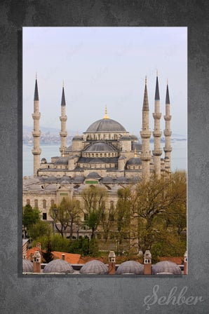 Dekoratif Dikey Kanvas Tablo Tekli Ev Kafe Ofis Sultan Ahmet Camii Mavi Cami Manzara 2383