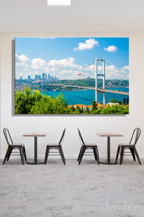 Yatay Kanvas Tablo Tekli Ev Kafe Ofis 15 Temmuz Şehitler Köprüsü Nakkaştepe'den Görünüm 2405
