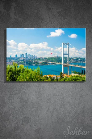 Yatay Kanvas Tablo Tekli Ev Kafe Ofis 15 Temmuz Şehitler Köprüsü Nakkaştepe'den Görünüm 2405