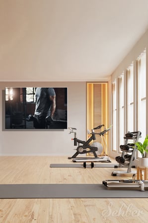 Dekoratif Yatay Kanvas Tablo Tekli Spor Salonu Fitness Eğitimi Dambıl Egzersiz Yapan Erkek 2436