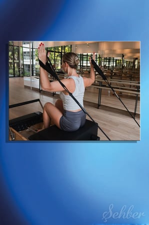 Kanvas Tablo Yatay Tekli Spor Salonu Fitness Eğitimi Stüdyo Reformer Pilates Antremanı 2441