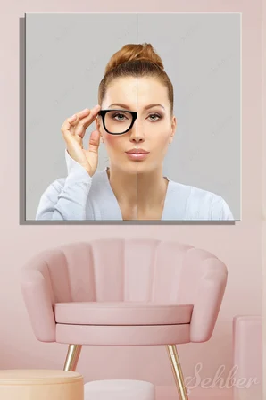 Kare Kanvas Tablo Tekli Göz Doktoru Optik Poliklinik Hastane Multifokal Kontakt Lens 2472