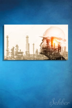 Panoramik Kanvas Tablo Yatay Tekli  Emlak Ofisi İnşaat Gyo Mimarlık Petrol Rafinerisi 2502