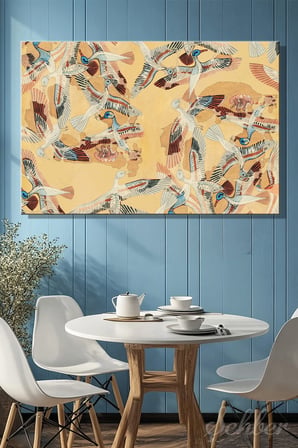 Dekoratif Yatay Kanvas Tablo Tekli Ev Kafe Ofis William J. Palmer-Jones Flying Ducks 2573