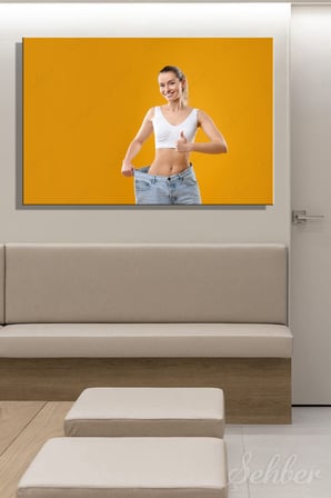 Kanvas Tablo Yatay Tekli  Güzellik Merkezi Klinik Diyetisyen Kilo Verme Temalı Kadın Fotoğraf 2577