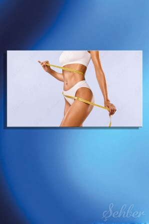 Kanvas Tablo Yatay Tekli  Güzellik Merkezi Klinik Diyetisyen Belini Ölçen Kadın Fotoğraf 2579