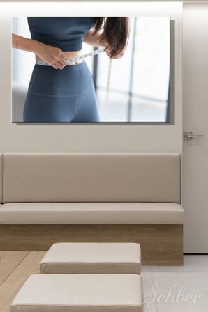 Kanvas Tablo Yatay Tekli  Güzellik Merkezi Klinik Diyetisyen Belini Ölçen Kadın Fotoğraf 2600