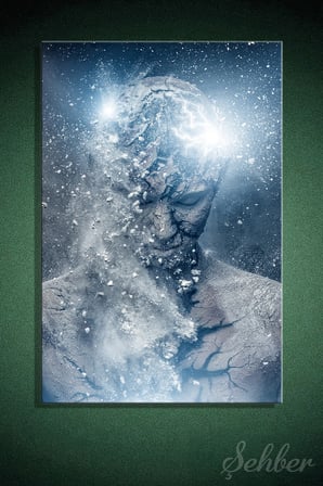 Kare Kanvas Tablo Tekli Psikoterapi ArtzFolio Man With Conceptual Spiritual Body Art 2615