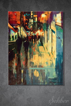 Dikey Kanvas Tablo Tekli Ev Kafe Ofis Tithi Luadthong Night Alleyway Gece Ara Sokağı 2623