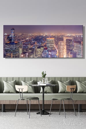 Kanvas Tablo Panoramik Yatay Tekli Ev Kafe Ofis New York Central Park Gece Manzarası 2655