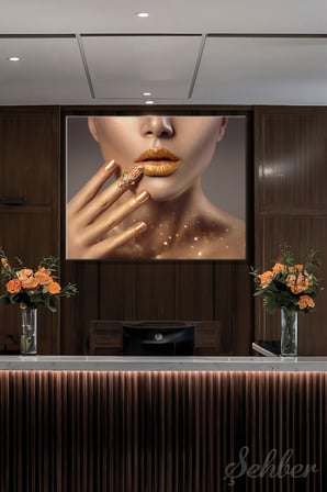 Yatay Kanvas Tablo Tekli Kuaför Güzellik Salonu Makyaj Nail Art Manikür Yakın Çekim Portre 2657