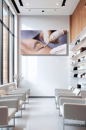 Panoramik Yatay Kanvas Tablo Tekli Kuaför Güzellik Salonu Microblading Kalıcı Makyaj 2699
