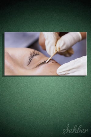 Panoramik Yatay Kanvas Tablo Tekli Kuaför Güzellik Salonu Microblading Kalıcı Makyaj 2699