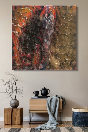 Kare Kanvas Tablo Tekli Ev Kafe Ofis Derin Dokuya Sahip Prestijli Soyut Sanat Eseri 2724