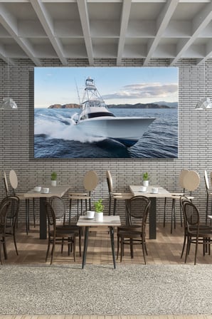 Kanvas Tablo Yatay Tekli Ev Kafe Ofis Beyaz Renkli Geniş Viking Sportfishing Boat 2732